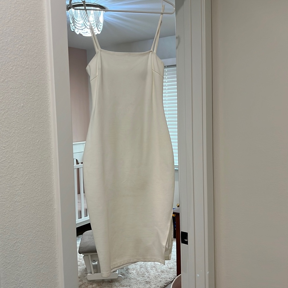 White Bodycon Midi Dress